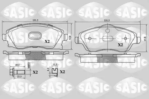 Тормозные колодки дисковые SASIC 6216024