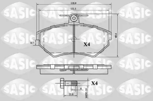 Тормозные колодки дисковые SASIC 6216057