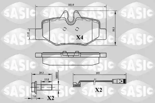 Тормозные колодки дисковые SASIC 6216033