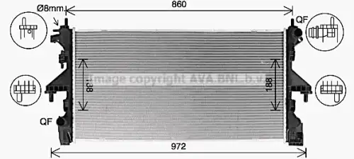 Радиатор системы охлаждения двигателя AVA CN2320