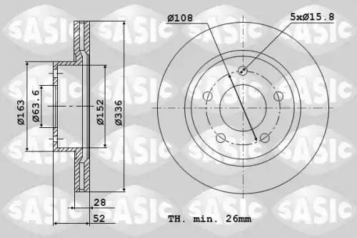 Тормозной диск SASIC 6106289