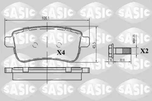 Тормозные колодки дисковые SASIC 6214023