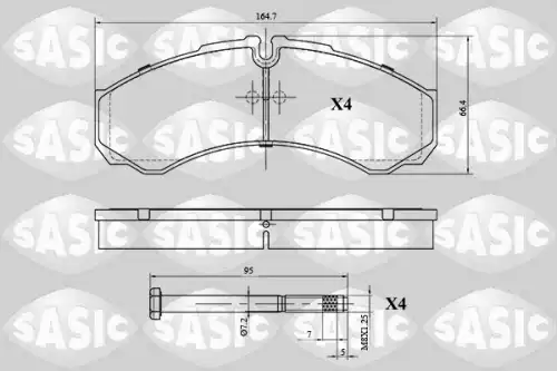 Тормозные колодки дисковые SASIC 6216041