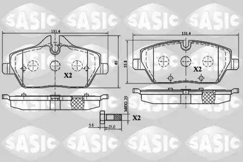 Тормозные колодки дисковые SASIC 6216027