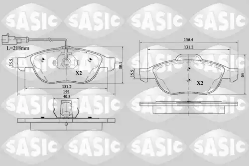 Тормозные колодки дисковые SASIC 6216089