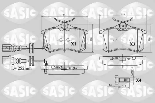 Тормозные колодки дисковые SASIC 6216077