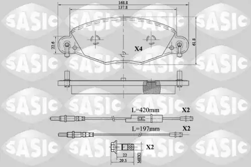 Тормозные колодки дисковые SASIC 6210062