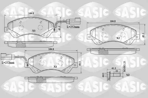 Тормозные колодки дисковые SASIC 6216042