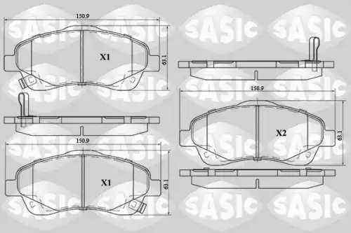 Тормозные колодки дисковые SASIC 6216017