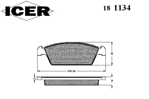 Тормозные колодки дисковые ICER 181134