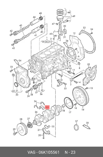 Вкладыш подшипника 06K105561 VAG