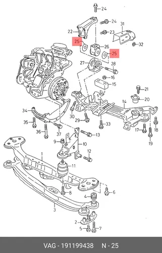 Упорная шайба 191199438 VAG