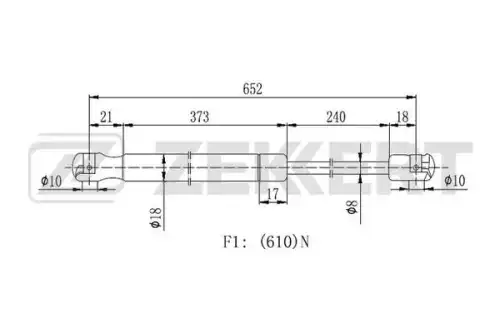 Амортизатор (упор) багажника ZEKKERT GF2268