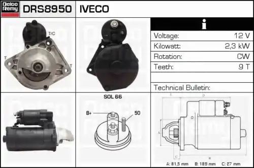Стартер DELCO REMY DRS8950