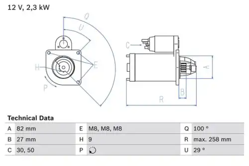 Стартер BOSCH 0 986 018 950