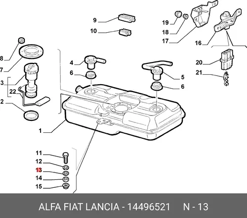 ПЛОСКАЯ ШАЙБА 14496521 ALFA ROMEO
