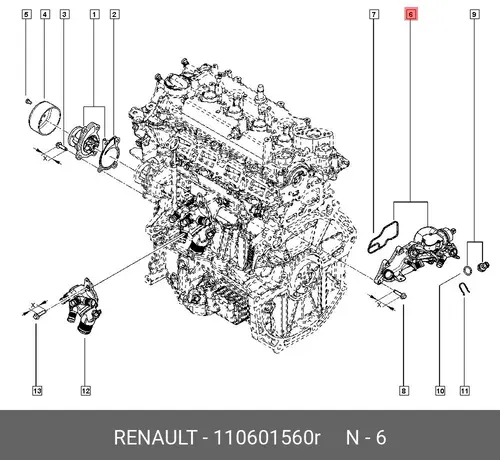Термостат системы охлаждения RENAULT 110601560R