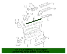 Уплотнитель двери чёрный satinschwarz 3B0837471A B41 VAG