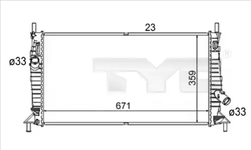 Радиатор системы охлаждения двигателя TYC 710-0056-R