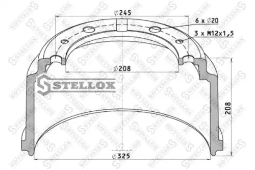 Тормозной барабан STELLOX 85-00197-SX