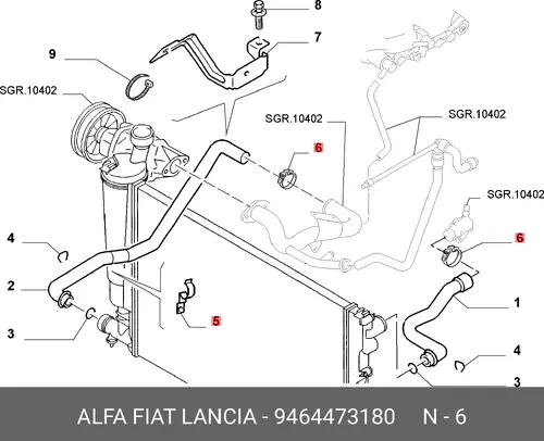 ХОМУТ 9464473180 LANCIA