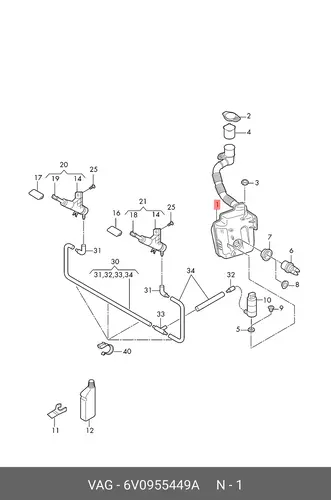 Бачок стеклоомывателя 6V0955449A VAG