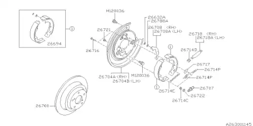 STRUT-BRAKE,LEFT 26718AE030 SUBARU