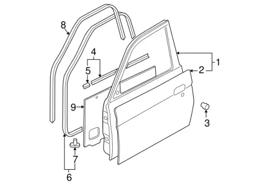 ПАНЕЛЬ ДВЕРИ ПЕРЕДНЯЯ ЛЕВАЯ MR981907 MITSUBISHI