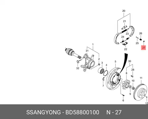  ШАЙБА BD58800100 SSANGYONG