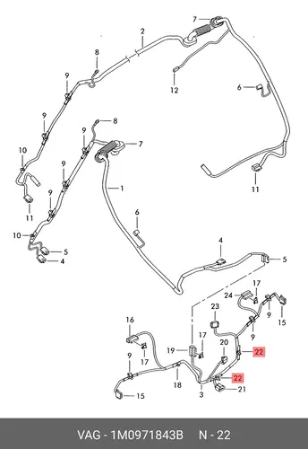 Крепеж кабеля 1M0971843B VAG