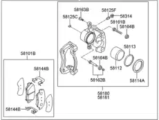 Brake assy - front, lh 581103X100 HYUNDAI