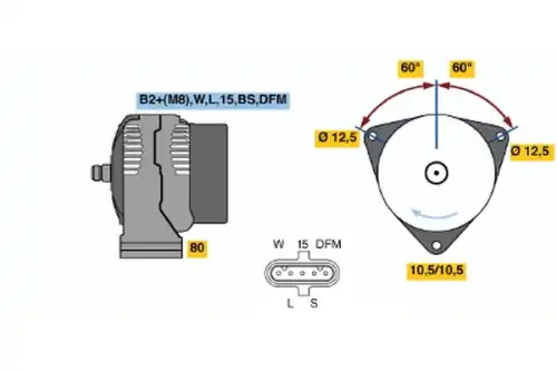 Генератор BOSCH 0 124 555 032