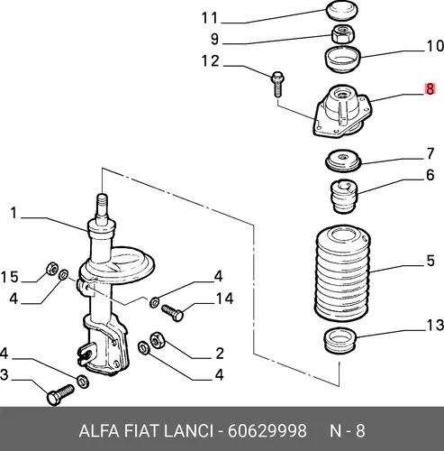УПРУГАЯ ПРОБКА ЛЕВ. 60629998 ALFA ROMEO