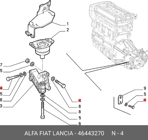 ВИНТ M10X1,25X65 46443270 ALFA ROMEO