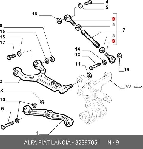 КОНЕЦ ПРАВ. 82397051 ALFA ROMEO