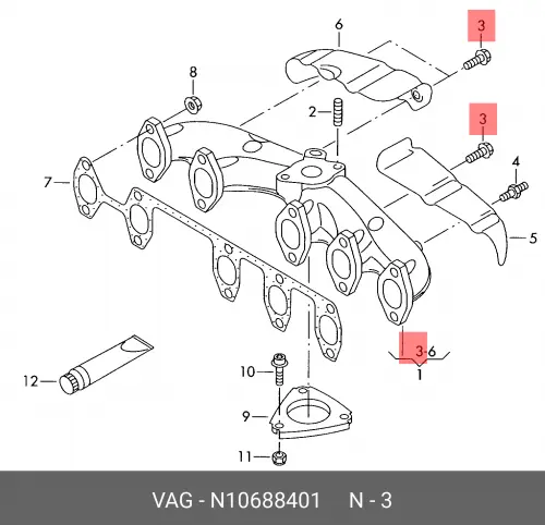 N  10688401 Болт N 10688401 VAG
