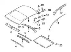  молдинг крыши правый 30652039 VOLVO