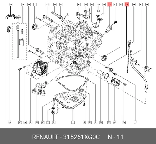 315261XG0C Кольцо уплотнительное 315261XG0C RENAULT