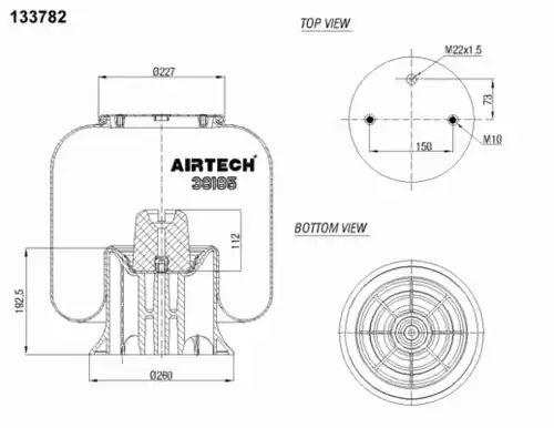 Пневмоподушка AIRTECH 38185KPP