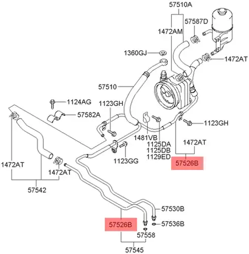 Шланг ГУР MOBIS 575404B010