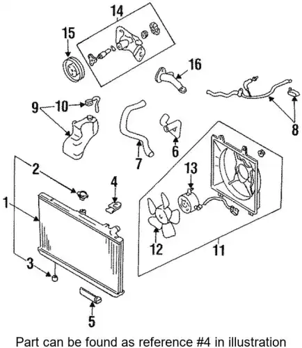 Bracket assy - radiator mounting upper, rh 0K24A15240B KIA