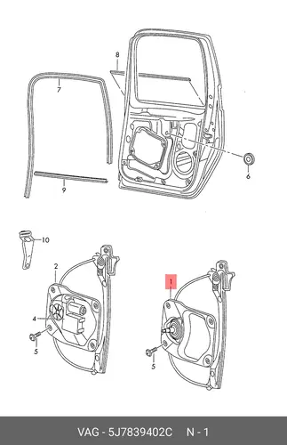 Стеклоподъемник 5J7839402C VAG
