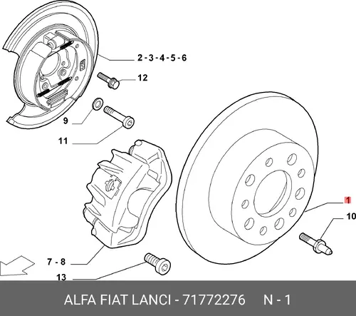 Тормозной диск FIAT 71772276