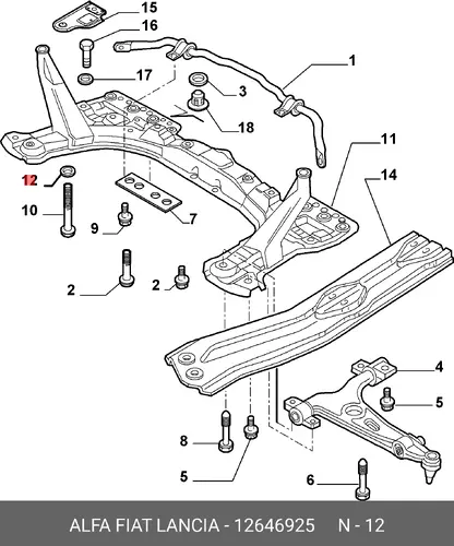 ПЛОСКАЯ ШАЙБА 12646925 ALFA ROMEO