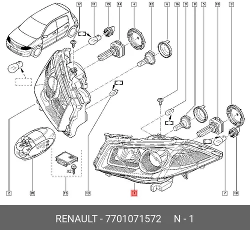 Фара RENAULT 7701071572