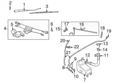 Motor, bracket & link assembly-windscreen wiper, LHD DLB000030 LAND ROVER
