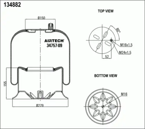 Пневмоподушка AIRTECH 34757-09K