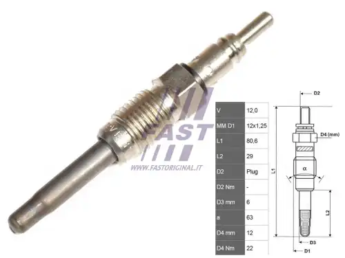 Свеча накаливания FAST FT82725