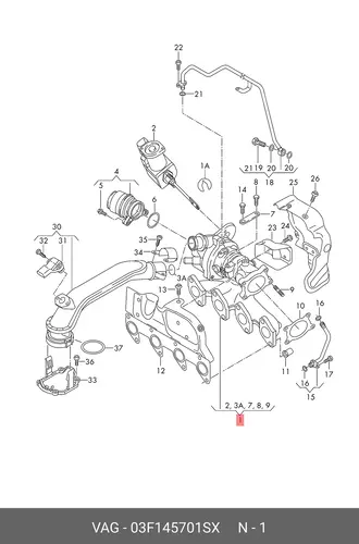 Коллектор выпускной VAG 03F145701SX