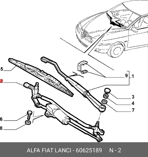 Щетка стеклоочистителя 60625189 ALFA ROMEO